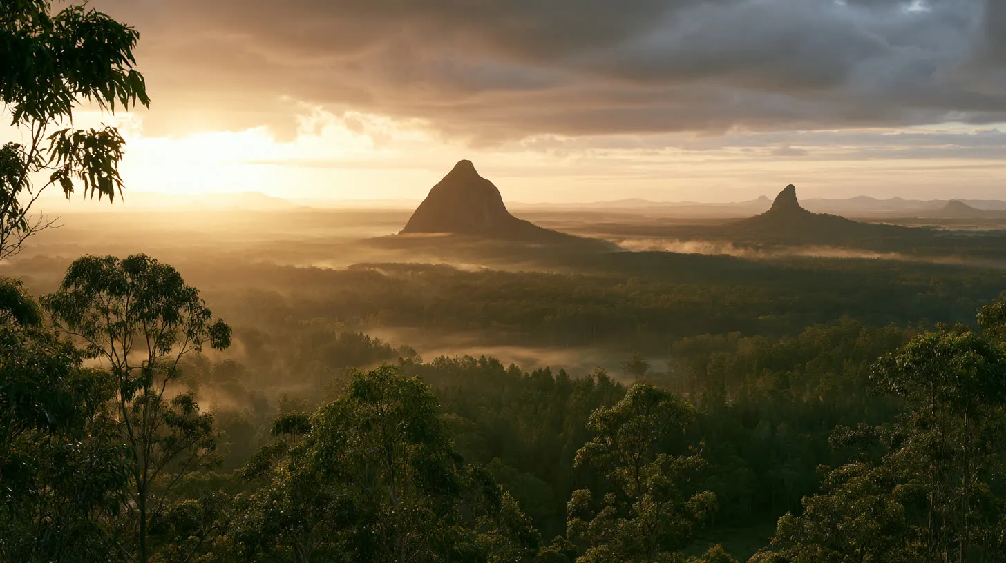 Sunrise over the Glass House Mountains, Queensland